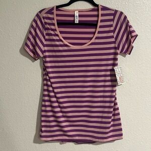 LuLaRoe NWT Women’s Classic T Size XS: Purple & Pink Stripe! Hi-lo Short Sleeve
